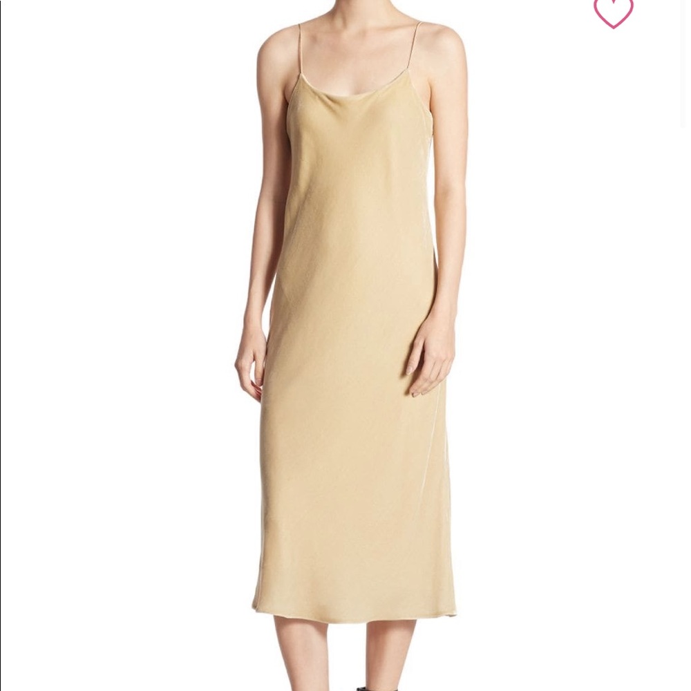 Vince gold velvet cami dress